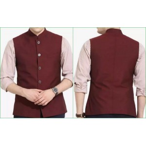 Kamaal Khan Maroon West Coat For Men - KK-34